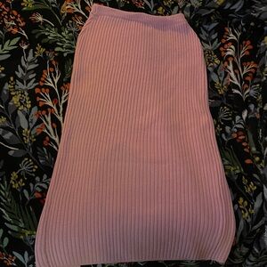 Pink Ribbed Knit Skirt